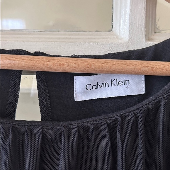 Calvin Klein Black Mini Dress, body con with sheer bubble - Picture 2 of 12
